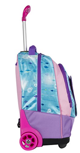 Big Trolley Disney - Frozen - Mochila con Ruedas y Correas de Hombro ocultables- Azul Rosa 31Lt