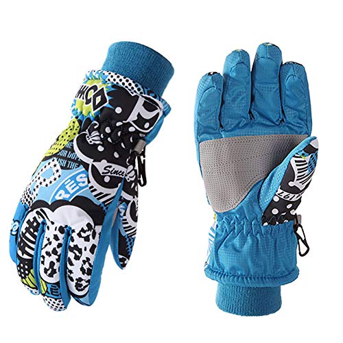 BIKETAFUWY Guantes de esquí para niños, resistentes al viento, resistentes al agua, para ciclismo, deportes al aire libre, guantes de esquí para niños, guantes de invierno