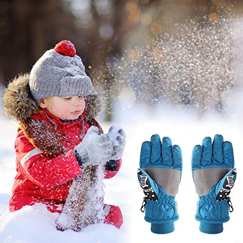 BIKETAFUWY Guantes de esquí para niños, resistentes al viento, resistentes al agua, para ciclismo, deportes al aire libre, guantes de esquí para niños, guantes de invierno