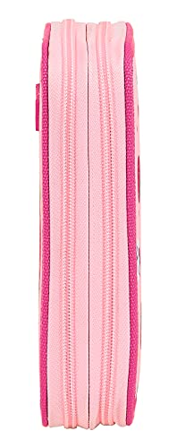 Blackfit8 Plumier Doble Pequeño 28 Piezas Reciclable Berry Brilliant, 125x40x195 mm, Rosa/Rosa Claro