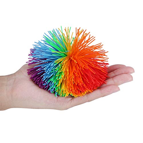 Bolas fibrosas de mono, bolas suaves antiestrés Bolas de silicona de mono, juguetes Fidgets sensoriales, bola de pompón arcoíris, bola hinchable colorida/juguete antiestrés/sensorial, arcoíris colorid