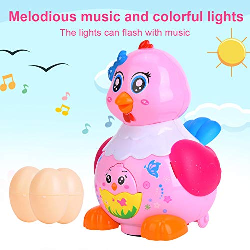 BOLORAMO Juguete electrónico Juguete para niños La gallina Pone Huevos de Color Rosa para niños Mayores de 6 Meses(Pink)