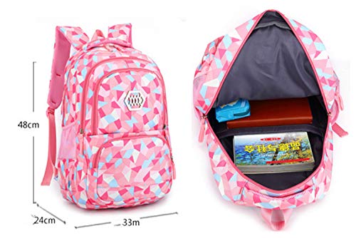 Bom Bom Mochila Escolar Impermeable para Estudiante, Multicolores