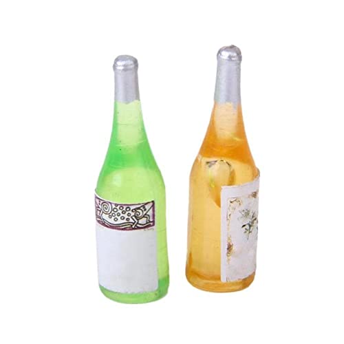 Botella de vidrio 6 unids Mini Simulación Resina Botella de vino 1/12 Casa de muñecas Accesorios Miniatura Decoración Muebles Modelo Modelo Juguetes Niños Regalos Botellas de vidrio ( Size : 6pcs )