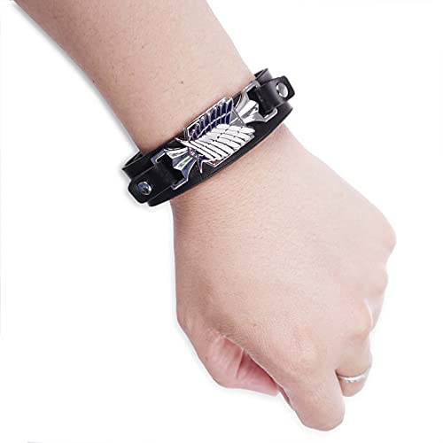 Brazalete Negro con Hebilla | Pulsera para los Fans de Ataque a los Titanes