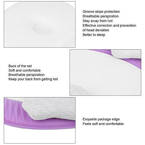 Cama con colchón para bebé, transpirable, para mantener la cabeza del bebé(purple)