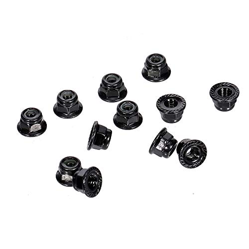 Casinlog Tuercas de seguridad para ruedas (12 unidades, metal, 4 mm, M4, para 1/10 RC Crawler Car TRX4 TRX6 Axial SCX10 90046 AXI03007 Redcat, negras)