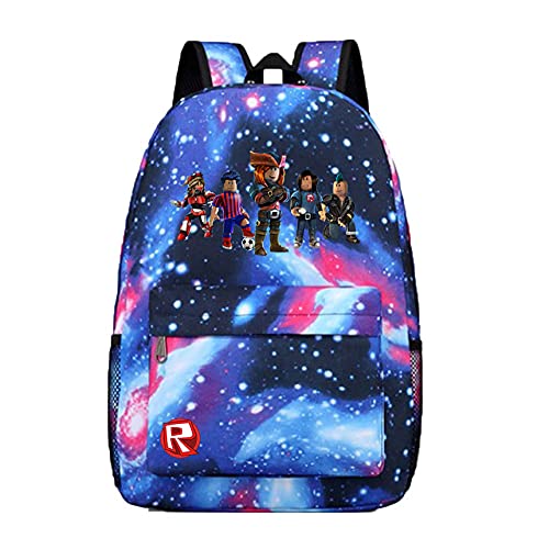 CBA BING Mochila para niños Roblox Mundo Virtual Adolescente Lienzo de Dibujos Animados Mochila para computadora portátil Bolsa de Viaje Bolsa de Trabajo Bolsa de Negocios,a