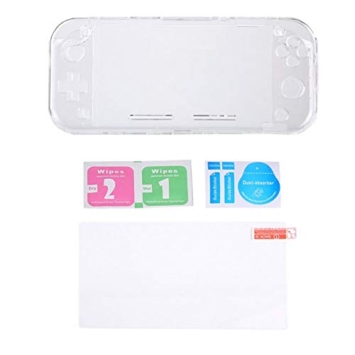 CCYLEZ Switch Protector de Pantalla para Juegos, Switch Lite Transparente de 9,8x4,5x1,2 Pulgadas, Funda Protectora con Kit de Película Templada, Carcasa Protectora de Cristal