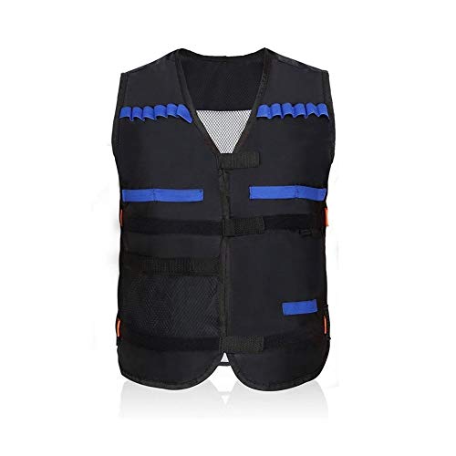 Chaleco Táctico Niños ,Chaqueta Chaleco Táctico Ajustable para Nerf Gun N-Strike Elite Series 12 Dardos Accesorios Regalos Navideños Niños