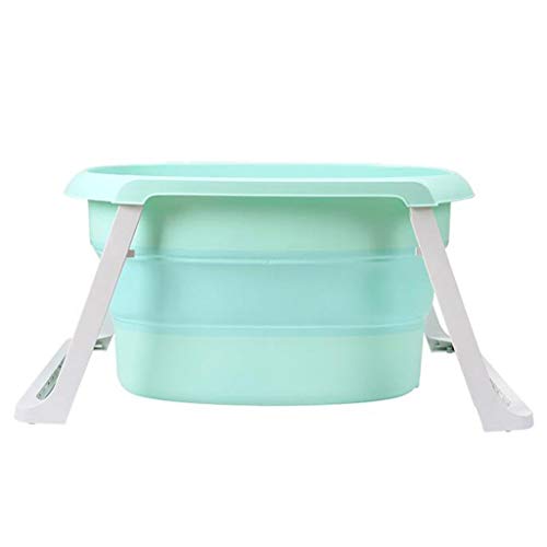 CHANG XU DONG SHOP Bañera Plegable para niños, bañera portátil para Adultos, bañera Plegable de Engrosamiento, Plato de Ducha portátil para niños Seguros, bañera Plegable para bebés ( Color : Green )