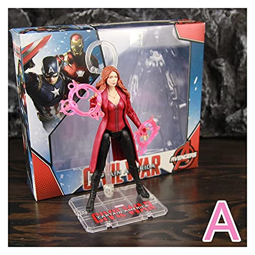 CHENGLONGTANG Iron Man Toy Figura de acción Scarlet Witch 6"Figura de acción de película Wanda Django Maximoff Heroine 4 Endgame Legends Toys Elizabeth Olsen Doll Muñeca Modelo (Color : A Boxed)