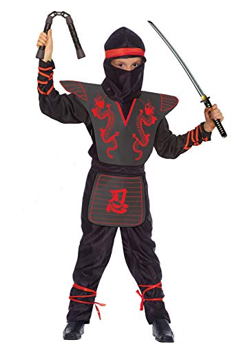 Ciao 27133.5-7 Disfraz Infantil de Combate Ninja con Kit de Armas (Talla 5-7 Años), Color Negro, 5-7 Años