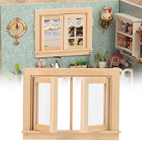 Cikonielf Ventana de Madera en Miniatura Mini Ventana Blanca Casa de muñecas Adorno de Bricolaje Juego de Muebles de simulación en Miniatura Juguete Educativo Regalo de cumpleaños