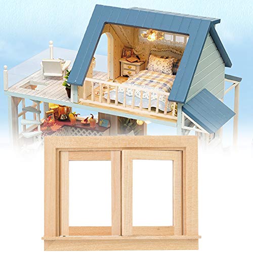 Cikonielf Ventana de Madera en Miniatura Mini Ventana Blanca Casa de muñecas Adorno de Bricolaje Juego de Muebles de simulación en Miniatura Juguete Educativo Regalo de cumpleaños