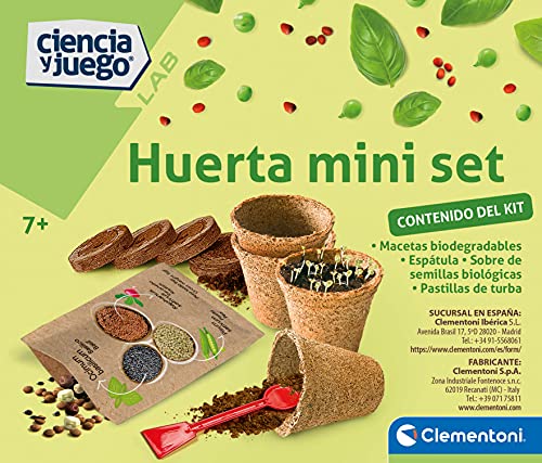 Clementoni-55402 - Mini Set - Huerta Mini Set - juego científico a partir de 7 años