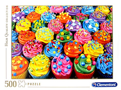 Clementoni- Puzzle 500 Piezas Colorful Cupcakes, Multicolor (35057.5)