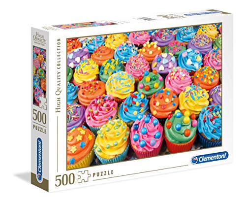 Clementoni- Puzzle 500 Piezas Colorful Cupcakes, Multicolor (35057.5)