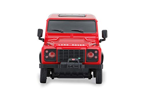 Coche teledirigido Land Rover Defender 1:24, 2,4 GHz, con Licencia Oficial, Aprox. 1 Hora, 9 km/h, Detalles Perfectamente ilustrados, Interior detallado, Acabado