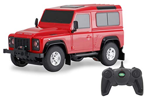 Coche teledirigido Land Rover Defender 1:24, 2,4 GHz, con Licencia Oficial, Aprox. 1 Hora, 9 km/h, Detalles Perfectamente ilustrados, Interior detallado, Acabado