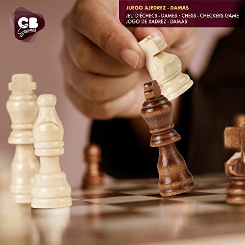 ColorBaby - Juegos de mesa ajedrez y damas 2 en 1 madera con cajón CB Games (45594)