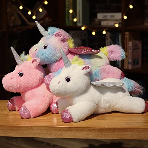 Colorido Unicornio Muñeca de Peluche de Juguete Marioneta Ángel Pegaso Almohada Niños Ragdoll-A, 38cm