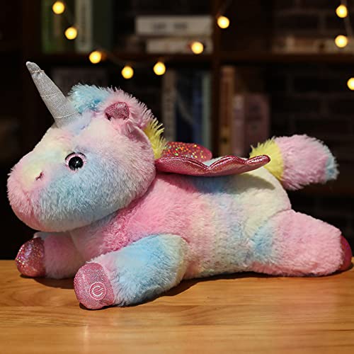 Colorido Unicornio Muñeca de Peluche de Juguete Marioneta Ángel Pegaso Almohada Niños Ragdoll-A, 38cm