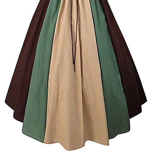 ConBeauty Vestido de Traje Medieval de Retazos de Vestido renacentista Vintage para Mujer, Vestido de Baile con Cordones, Disfraz de Mascarada de Lujo, Disfraz de Cosplay sobre el Vestido