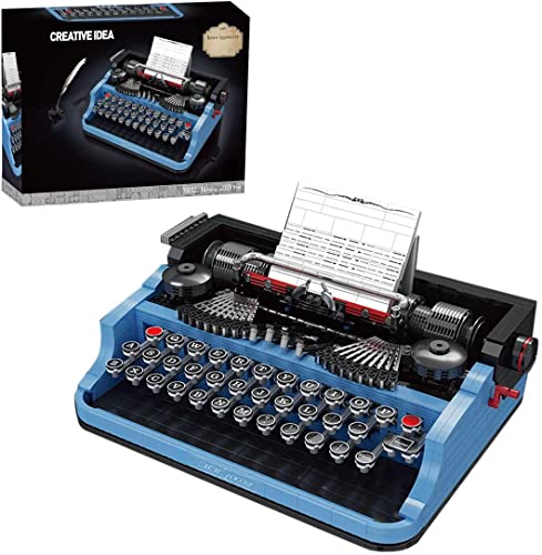 Construcción de Máquina de Escribir Retro para Máquina de Escribir,Escritura Manual Clásica,Bloques de Construcción, Modelo Coleccionable, Juguete de Construcción,2139 Piezas,compatible con Lego