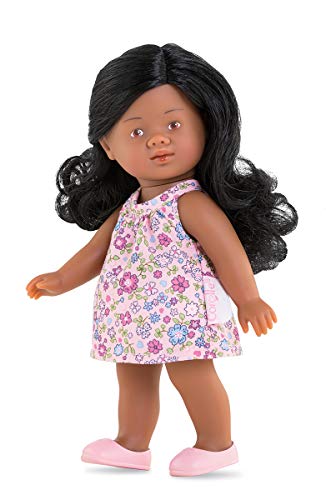 Corolle Les Trendies Mini Corolline Rosaly - Muñeca de Vinilo (Pelo Largo y Vestido de Flores, en Caja de Regalo, Aroma de Vainilla, 20 cm)