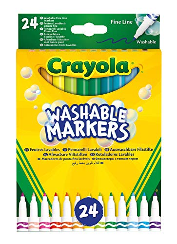 CRAYOLA-58-6571 CRAYOLA 24 Súper Maxi Punta Rotuladores lavables, Multicolor (58-6571) , color/modelo surtido