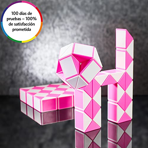 CUBIDI Serpiente mágica con Bloques, Juegos de Rompecabezas, cumpleaños, pequeños obsequios para Unisex Adultos Rosa 36