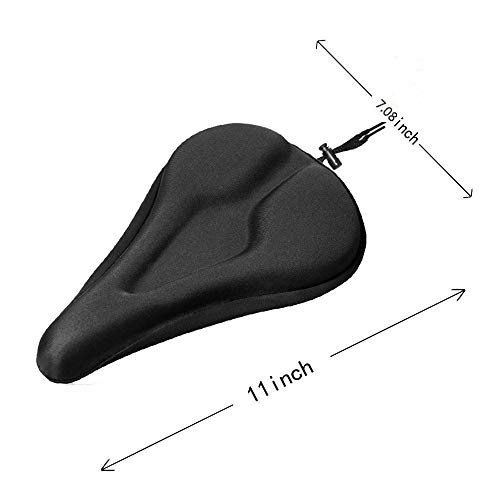 Cubierta de montar de la bici, moto de actualización del gel cojín del asiento, cómodo y transpirable hueco Espesar gel acolchado, Mountain camino de la bicicleta Riding Equipment, Pack of 2,Negro