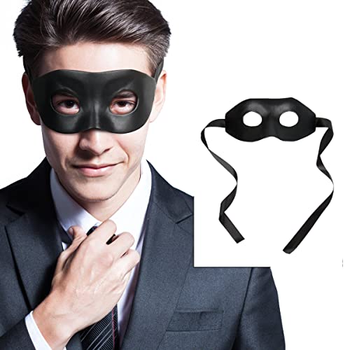 CUSFULL Máscara Negra Venecianas Hombres Mujeres para Fiesta de Disfraces Halloween Bola de Mascarada Clásica Navidad Mascaras PU Artesanal para Adultos Lujo