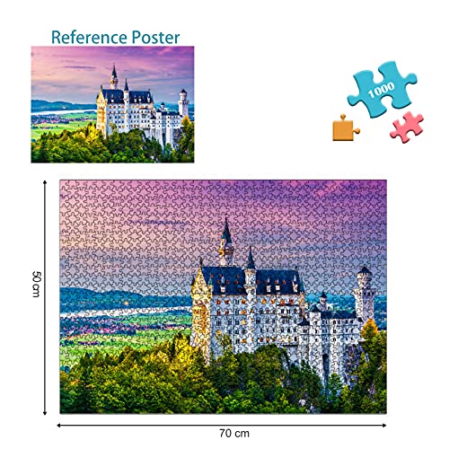 Cuteefun Puzzle 1000 Piezas Adultos Puzzle Arquitectura Castillo de Neuschwanstein Rompecabezas Interesante Desafío Cerebral Regalo Ideal para Niños Adolescentes