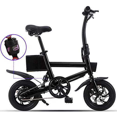 CYC 12 Pulgadas Neumático Gordo Bicicleta Eléctrica 36v Nieve E-Bici 7.8 Ah Batería Máxima 25km/h Motor 240w 3 Modos de Conducción E-Bike para Viajes Al Aire Libre,Negro