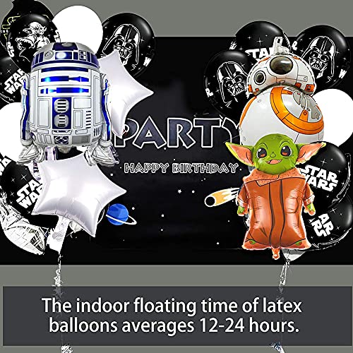 CYSJ 18pcs Decoración de cumpleaños de Star WarsDecoraciones para Fiesta De CumpleañOs con Tema Baby Yoda Globos De Star Wars Suministros para Fiestas Temáticas de Juego para Niños