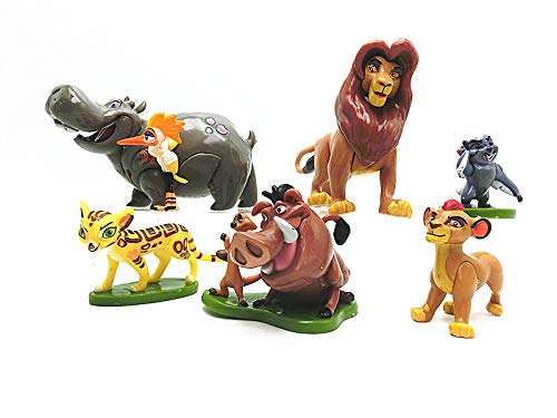 CYSJ León Cake Topper 6 Pcs El Rey León Decoración de Tartas Figuras Decoración para Tarta de cumpleaños de Animales de Dibujos Animados del Fiesta Suministros