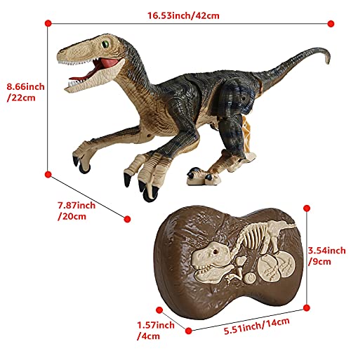 deAO RC Dinosaurio Robot Inteligente a Radio Control Robot con Movimientos, Sonidos y Rugidos - Juguete Electrónico Teledirigido Multifuncional