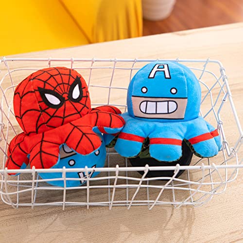 DEENGL Octopus Relleno Peluche Marvel Vengadores Hierro Hombre capitán America Hulk Spiderman Dibujos Animados Peluche Juguete muñeca