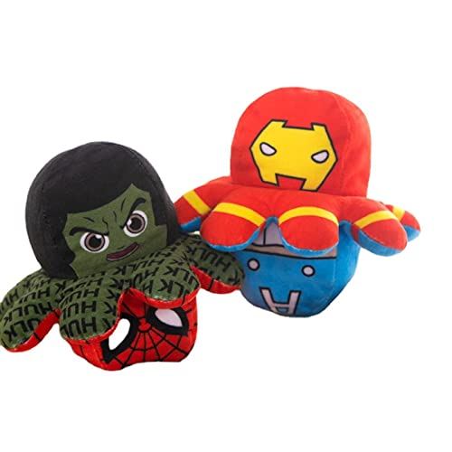 DEENGL Octopus Relleno Peluche Marvel Vengadores Hierro Hombre capitán America Hulk Spiderman Dibujos Animados Peluche Juguete muñeca