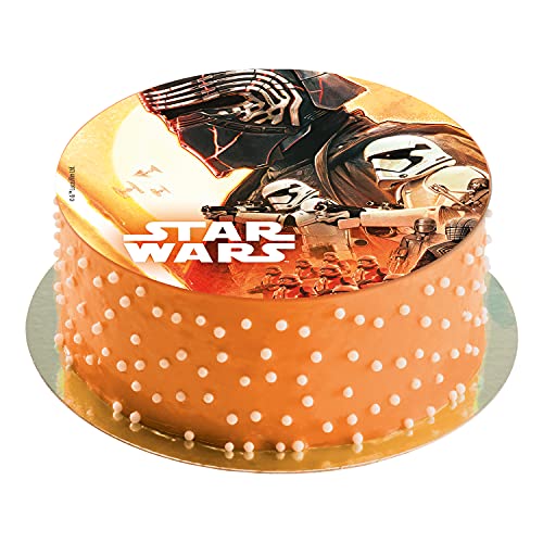 Dekora - Decoracion Tartas de Cumpleaños Infantiles en Disco de Oblea de Star Wars - 20 cm