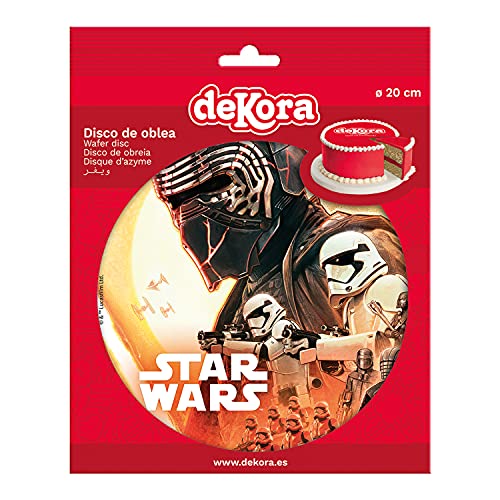 Dekora - Decoracion Tartas de Cumpleaños Infantiles en Disco de Oblea de Star Wars - 20 cm