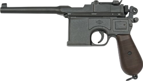 Denix Pistola Alemana Mauser Cal 4,63 1896 Réplica de Arma Falsa de Airsoft, Unisex Adulto, Negro, Un tamaño