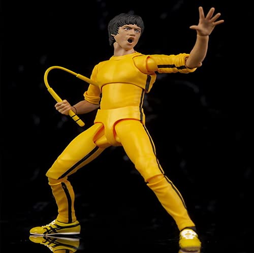 Desmontable Aldult 15CM Bruce Lee Raptors Cross The River Versión Amarilla Articulaciones móviles Mano Hacer PVC Anime Juego de Dibujos Animados Personaje Modelo Estatua Figura Juguete Coleccionables