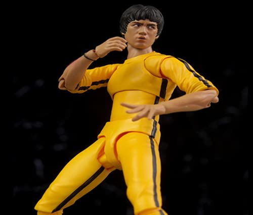 Desmontable Aldult 15CM Bruce Lee Raptors Cross The River Versión Amarilla Articulaciones móviles Mano Hacer PVC Anime Juego de Dibujos Animados Personaje Modelo Estatua Figura Juguete Coleccionables