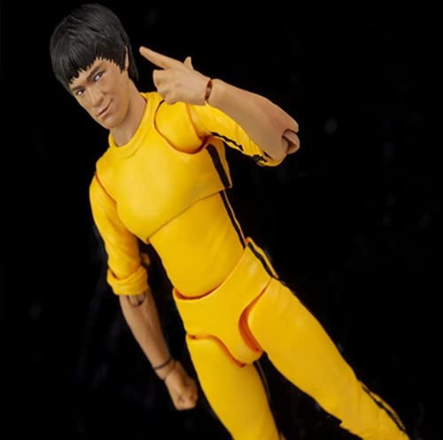 Desmontable Aldult 15CM Bruce Lee Raptors Cross The River Versión Amarilla Articulaciones móviles Mano Hacer PVC Anime Juego de Dibujos Animados Personaje Modelo Estatua Figura Juguete Coleccionables