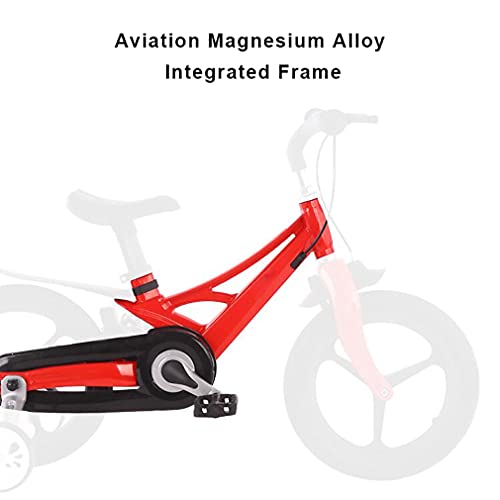 DHMKL 12/14/16 Pulgadas Bici Infantiles con Ruedas Entrenamiento Marco AleacióN Magnesio Sistema Freno NeumáTicos Oculto Ruedas Una Pieza Altura Ajustable Adecuado NiñOs 2 A 9 AñOs