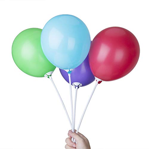 Diealles 100 Piezas Globos Palos Soportes para la Boda, Fiesta y Decoraciones,40CM - Blanco