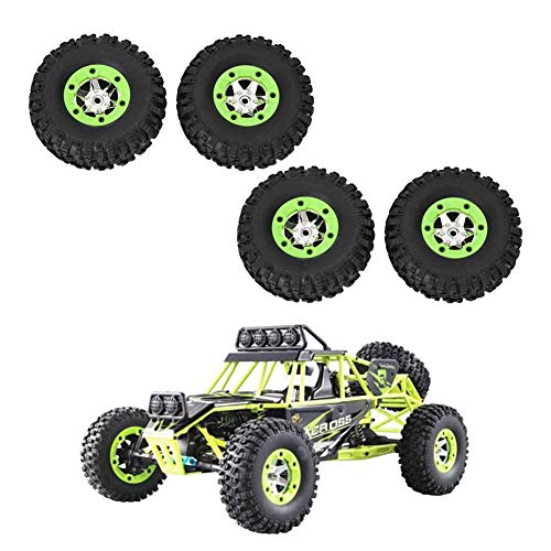 Dilwe 1/12 Rueda de Neumáticos de Coche RC para Wltoys 12428 12423 Car (2PCS Neumático Izquierdo + 2PCS Neumático Derecho)